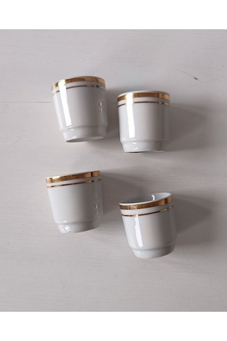 Nurantik Bavaria Antika Yumurtalık 4lü Set Küçük Boy Beyaz