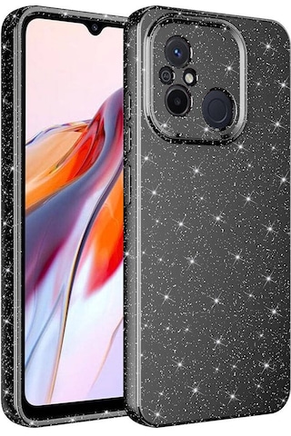 Xiaomi Redmi 12c Kılıf Kamera Korumalı Simli Lüks Zore Koton Kapak Gri