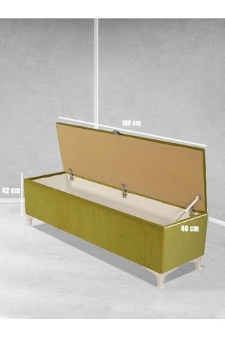Vetra V2 Sandıklı Puf Hardal Dilimli Model Sandıklı Bench Puf - Sandıklı Yatak Ucu Bankı