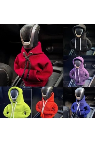 Ranyeek Evrensel Araba Vites Kolu Kapaklığı - Yumuşak Kumaş, Trendy İç Dekor, Her Model Uyumu, Lacivert Rengi