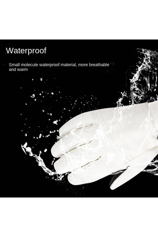 Moveevo Kışlık Kayak Eldiveni - Erkek Ve Kadın İçin Siyah/beyaz, Sıcak Tutucu, Dokunmatik Uyumlu, Parmaklı, S/m/l/xl Boyutlar Siyah