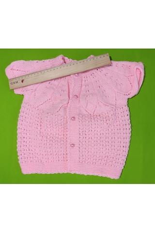 Tovyamade El Örgüsü Bebek Ceket Pembe Renk Pembe
