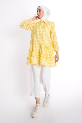 Ekose Sarı Tunik Çok Renkli