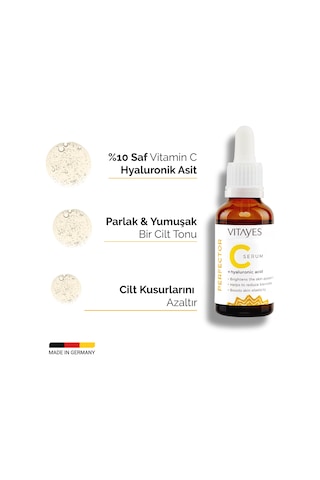 Vitayes Vitayes Hyaluronic Acid Vitamin C Serum 30 ML + Sos Çay Ağacı Özlü Onarıcı Roll-On Serum + Yeşil Çay Yüz Serumu 46417314