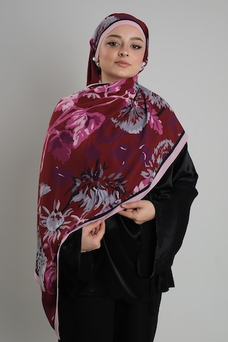 Giverny Pembe Zera Şal Koleksiyon İtalyan Dikişli Mucize Kumaş Çiçek Desenli 202132 04