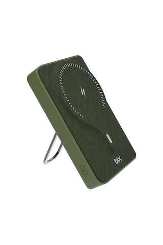 Bix Pb105 10000mah Pd20w Type-c Usb 15w Kablosuz Powerbank Yeşil