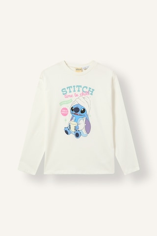 Defacto Disney Lilo & Stitch Baskılı Çizgili 2li Pijama Takımı Kız Çocuk I6047a826wnwt34 Beyaz-wt34