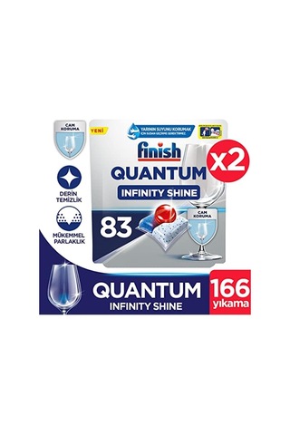 Quantum Infinity Shine 166 Kapsül Bulaşık Makinesi Deterjanı Tableti 83x2
