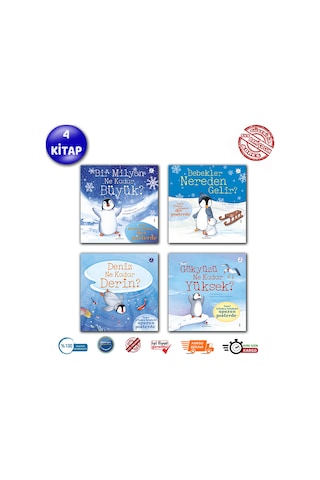 Tübitak Penguen Pipkin Set 4 Kitap Ciltli Özel Baskı 3+ Yaş