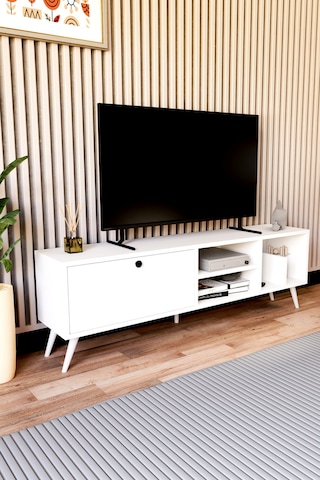 Lena Tv Sehpası, Tv Standı, Televizyon Ünitesi Beyaz