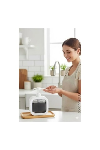 Pompalı Dispenser Sabunluk Şeffaf Gövde, Modern Tasarım Sıvı Sabun, Şampuan, Losyon İçin 722268 Renk