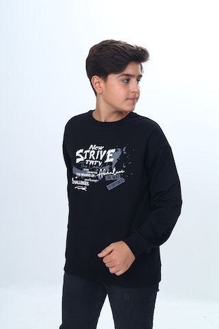 Toontoy Kids Toontoy Erkek Çocuk New Strıve Baskılı Sweatshirt Siyah