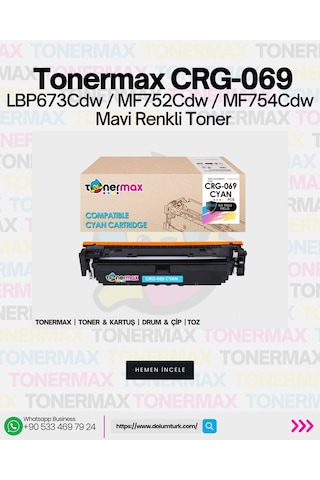 Canon Crg-069 Uyumlu Toner Mavi- Çipli / 5094c002 /lbp673cdw /mf752cdw /mf754cdw