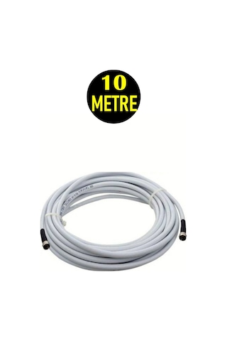 10 Metre Rg6/u4 Full Hd 3d 4k Anten Tv Çanak Uydu Lnb Kablosu 10mt.f Konnektör Takılı Hazır