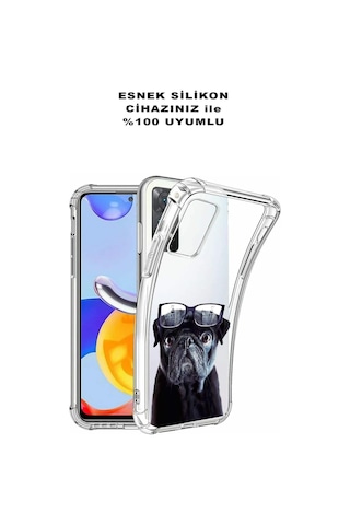 Samsung Galaxy M30s Uyumlu Köpek 3 Baskılı Şeffaf Köşe Korumalı Antişok Kılıf