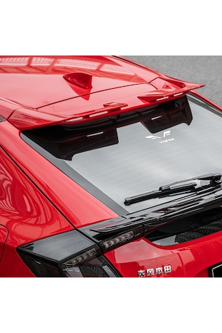 Honda Civic Fk7 İçin Uyumlu Yofer Cam Üstü Spoiler Kırmzı
