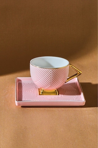 Karaca Art Deco 2 Kişilik Kahve Fincan Takımı 80 ml Pembe