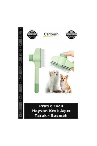 Kedi Pratik Evcil Hayvan Kıtık Açıcı Tarak Basmalı Kendi Kendine Temizlenebilen Tüy Toplama Tarağı