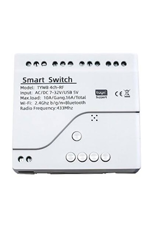 Tuya Wifi Dc 7-32v 4 Kanal Kuru Kontak Çıkışlı Akıllı Röle 4CH WiFi