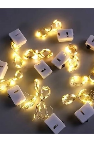 1 Metre Sarı Peri Led Işık Piller Dahil Dekoratif Aydınlatma Su Geçirmez