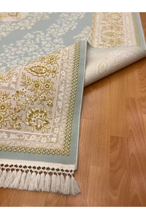 Mevlana Bazaar Çini Motifli Dekoratif 200 X 300 Yün Halı 1mavi