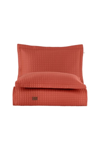 Elegante %100 Pamuk Saten Yatak Örtüsü Seti Mercan Bej