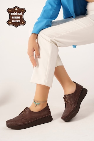 Elit Mn83c Kadın Hakiki Deri Espadril Kahverengi Kahverengi