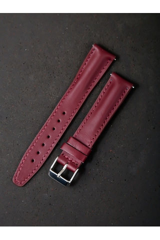 Hakiki Deri 18mm Akıllı Pimli Saat Kordonu Bordo 68437334