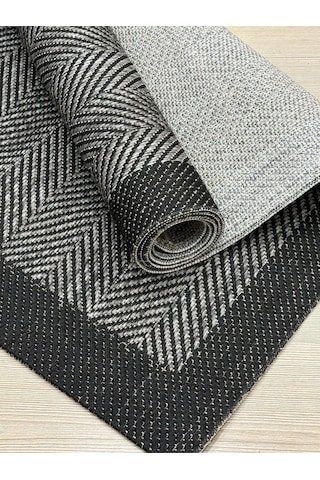 Sisal Halı Asia As06 Gri Siyah Kolay Temizlenir Jüt Halı Hav Toz Vermez Modern Halı Antiialerjik Gri