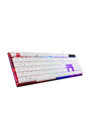 Everest Km-198 Luminax Beyaz Gökkuşağı Aydınlatmalı Q Gaming Oyuncu Klavye + Mouse Set Optik