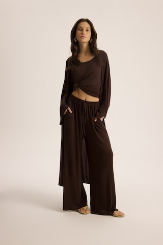 Mai Studios Co. Raina Kahve Kimono Basic Üçlü Takım Kahve