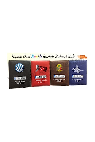 Kişiye Özel Ayakkabı Derisi Ruhsat Kabı. Renkli Baskılı