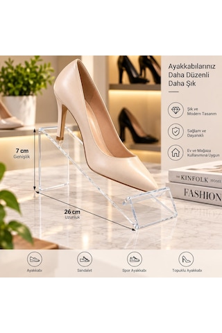 Ayakkabı Ve Terlik Standı Pleksi Şeffaf 10 Lu
