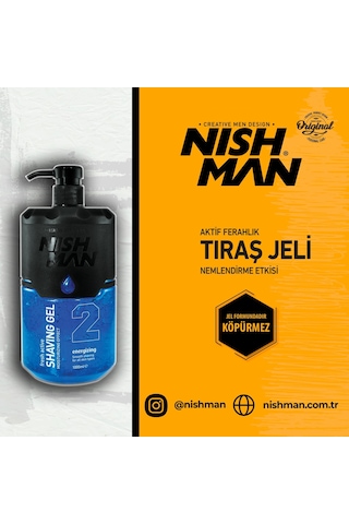 Nishman 2 Energizing Traş Jeli Pompalı 1 L