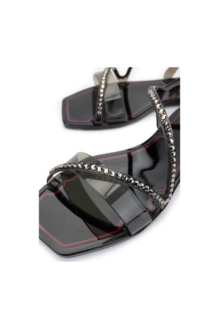 Menghi Kadın Pvc Siyah Düz Sandalet 774 810e Bn Sndlt Y25 Black Siyah