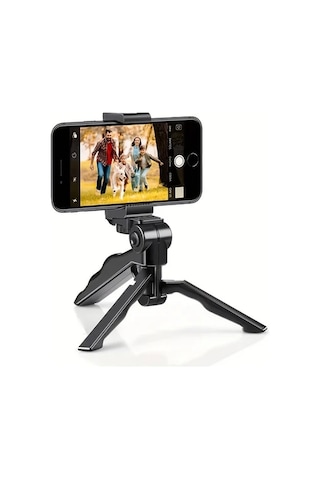 Motion003 Taşınabilir 360 Dönebilen Anti Shake Tripod Siyah Mobil Telefonlar İçin Dayanıkl Siyah