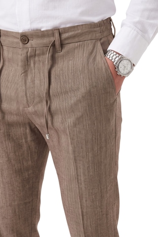 Rizzup Erkek Slim Fit Kırçıllı Açık Kahve Kumaş Pantolon İpli Esnek Bel Likralı Spor Şık Pantolon 2700252