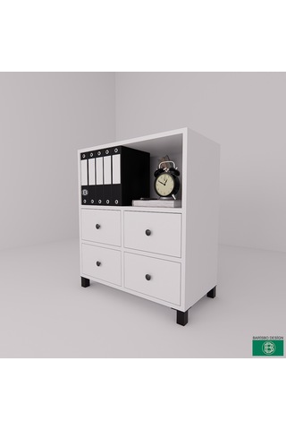 Dosya Dolabı Ve Çok Amaçlı Dolap 4 Çekmeceli Beyaz