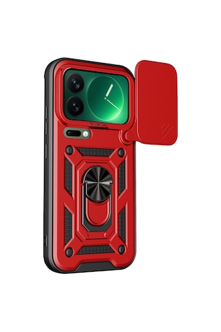 Newface - 700 - Xiaomi Mi 17 Pro Max Pars Lens Yüzüklü Silikon - Kmrsfres - - Kırmızı