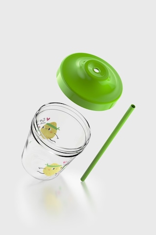 Renga Aura Go To The Beach Desenli 350 Ml Tritan Pipetli Çocuk Bardak 142022 Yeşil Yeşil