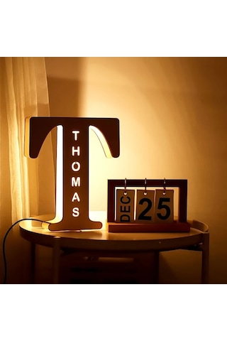 Willowhaven S Zouwıı Kişiselleştirilmiş Led Duvar Gece Lambası Özel İsim Tarih Usb Güçlü Yatak Odası Dekoru Ahşap