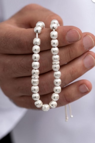 Gümüş Tespih Çizgili Küre Büyük Boy 22gr