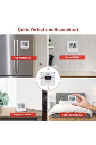 Thermopro Tp157w İç Mekan Sera, Dolap, Bebek Odası Hassas Sıcaklık Ve Nem Ölçer Mini Termometre