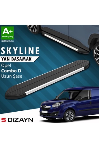 S-dizayn Opel Combo D Uzun Şase Skyline Aluminyum Yan Basamak 223 Cm 2011-2015 A+ Kalite