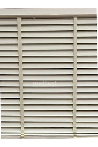 Krem Redektörlü Kurdelalı Ahşap Jaluzi Krem