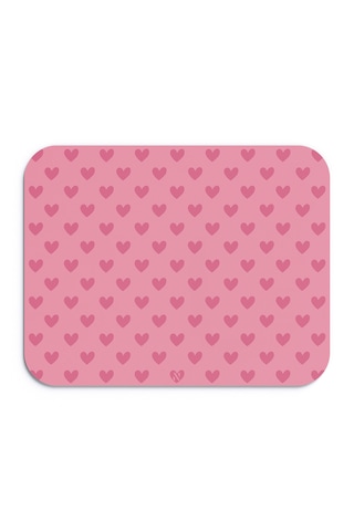 Pembe Renkli Kalpli Desenli Ergonomik Mouse Pad, Kaymaz Yüzey İle Ev Ve Ofis Kullanımı İçin İdeal 230x190x2mm