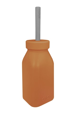 Oioi Silikon Şişe ve Pipet 6+ Ay 200 ML Woody Brown - Powder Grey Gri