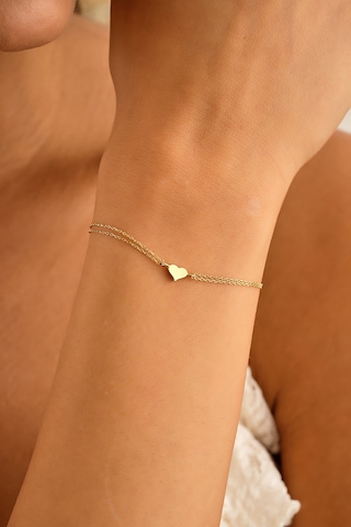 Sefa Gold 14 Ayar Altın Mini Kalp Bileklik Sarı - Beyaz Altın