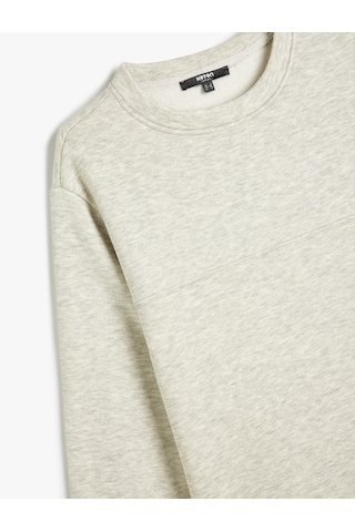 Koton Dikiş Detaylı Şardonlu Pamuklu Basic Bisiklet Yaka Sweatshirt Gri 5wam70254mk Gri