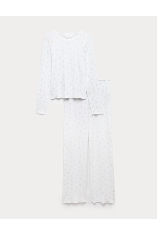 Marks & Spencer Desenli Pijama Takımı T37006221X Yeşil